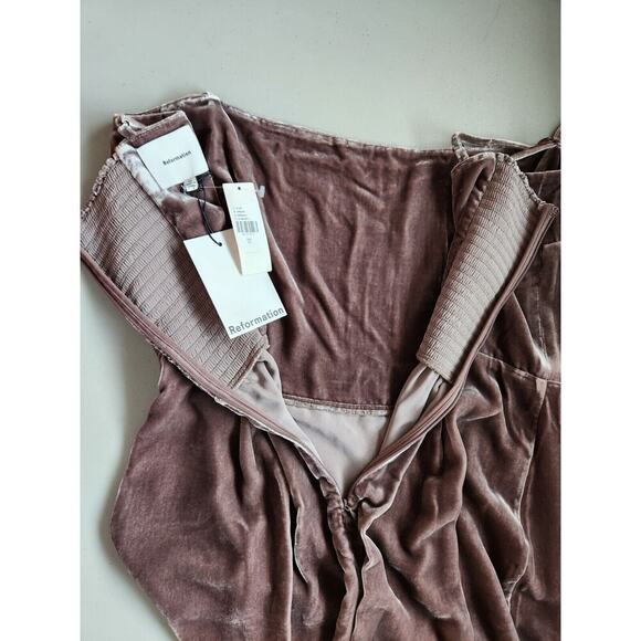 NWT Reformation Frankie Velvet Maxi Slip Dress Size 12 Dark Grey #ND501 - Picture 7 of 11